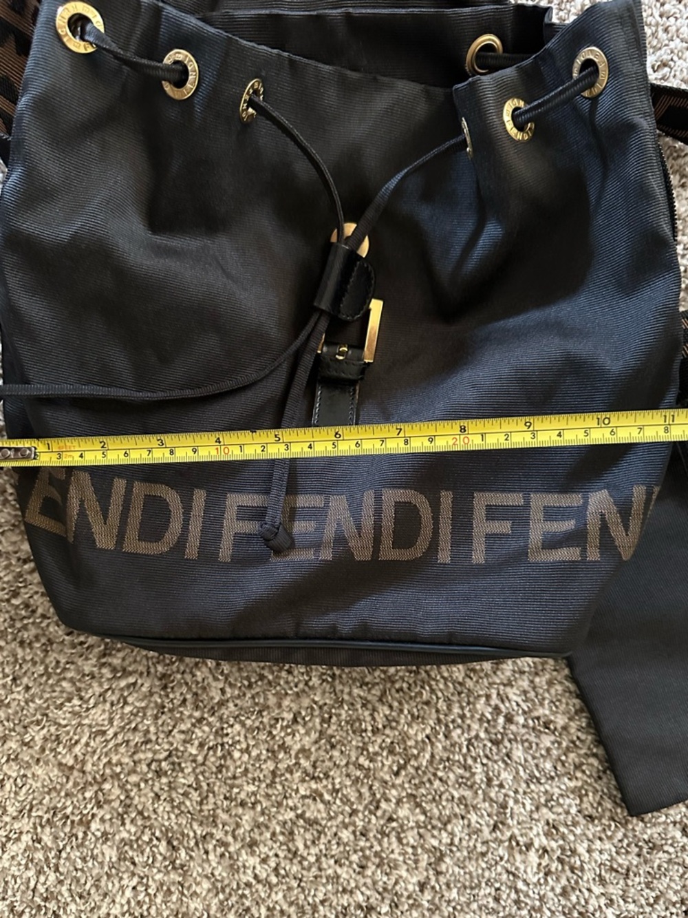 Fendi Vintage Nylon Drawstring Backpack; GUC - Picture 5 of 16